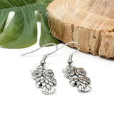 Owl Earrings Silver Plated Bird Charms