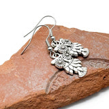 Owl Earrings Silver Plated Bird Charms