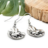 Frog Earrings, Cute Tibetan Silver Tone Frog Charms