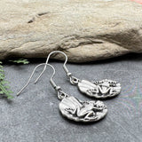 Frog Earrings, Cute Tibetan Silver Tone Frog Charms