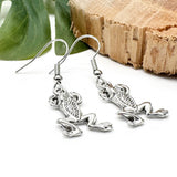 Frog Earrings, Super Cute Tibetan Silver Tone Charms