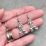 Frog Earrings, Super Cute Tibetan Silver Tone Charms