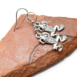 Frog Earrings, Super Cute Tibetan Silver Tone Charms