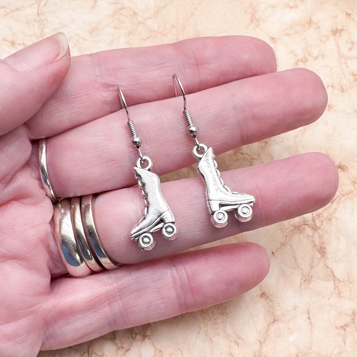 Rollerskate Earrings, Fun Rollerskating Drop Earrings : 39mm long