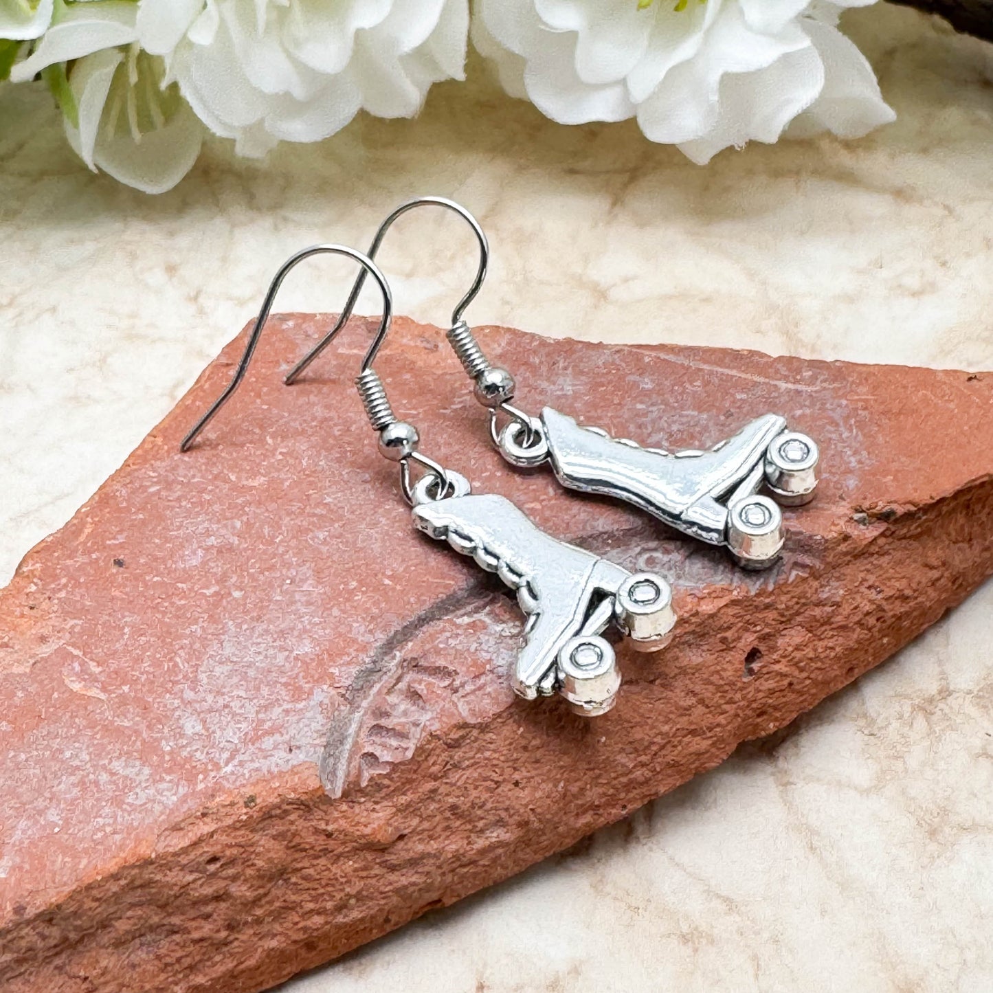 Rollerskate Earrings, Fun Rollerskating Drop Earrings : 39mm long