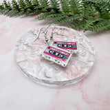 Cassette Tape Earrings, Fun Retro 80's Fancy Dress Jewellery : 50mm
