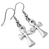 Ankh Charm Tibetan Silver Plated Earrings