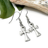 Ankh Charm Tibetan Silver Plated Earrings