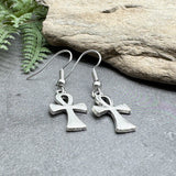 Ankh Charm Tibetan Silver Plated Earrings