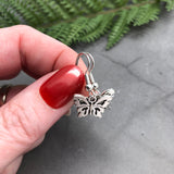 Butterfly Earrings, Tibetan Silver Plated Charms