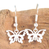 Butterfly Earrings, Tibetan Silver Plated Charms