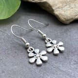 Daisy Flower Earrings, Cute Silver Plated Charms