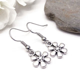 Daisy Flower Earrings, Cute Silver Plated Charms