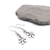 Daisy Flower Earrings, Cute Silver Plated Charms