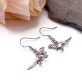 Dinosaur Earrings, Cute Tibetan Silver Plated Charms