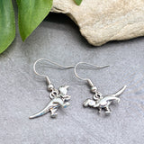 Dinosaur Earrings, Cute Tibetan Silver Plated Charms