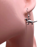 Dinosaur Earrings, Cute Tibetan Silver Plated Charms