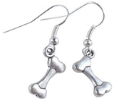 Dog Bone Earrings, Cute Silver Plated Charms