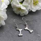 Dog Bone Earrings, Cute Silver Plated Charms