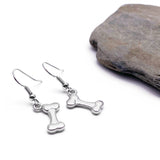 Dog Bone Earrings, Cute Silver Plated Charms