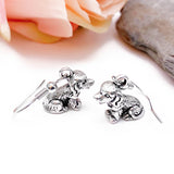 Puppy Dog Earrings, Cute Silver Plated Charms