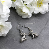 Puppy Dog Earrings, Cute Silver Plated Charms