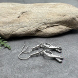 Hope Ribbon Earrings, Silver Plated Awareness Charms