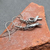 Hope Ribbon Earrings, Silver Plated Awareness Charms