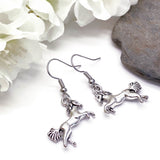 Horse Earrings, Cute Tibetan Silver Plated Charms