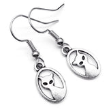 Kitty Cat Earrings, Cute Silver Plated Charms