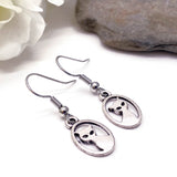 Kitty Cat Earrings, Cute Silver Plated Charms