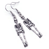 Skeleton Earrings, Tibetan Silver Plated Halloween Charms