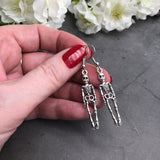 Skeleton Earrings, Tibetan Silver Plated Halloween Charms