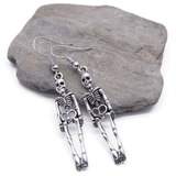 Skeleton Earrings, Tibetan Silver Plated Halloween Charms