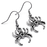 Spider Earrings, Tibetan Silver Plated Halloween Charms