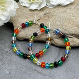 Faceted Glass Bead Autumn Colour Hoops 35mm