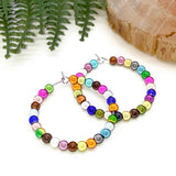 Miracle Bead Silver Plated Hoops : 35mm Diameter, Multi-Colour