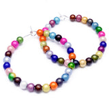 Miracle Bead Silver Plated Hoops : 35mm Diameter, Multi-Colour