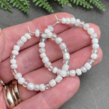 White and Clear Seed Bead Hoops 35mm