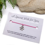 Daisy Flower Charm Hemp Wish Bracelet - Colour Choice