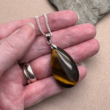 Tear Drop Tiger Eye Pendant Necklace