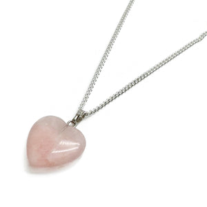 Rose Quartz Heart Pendant Necklace