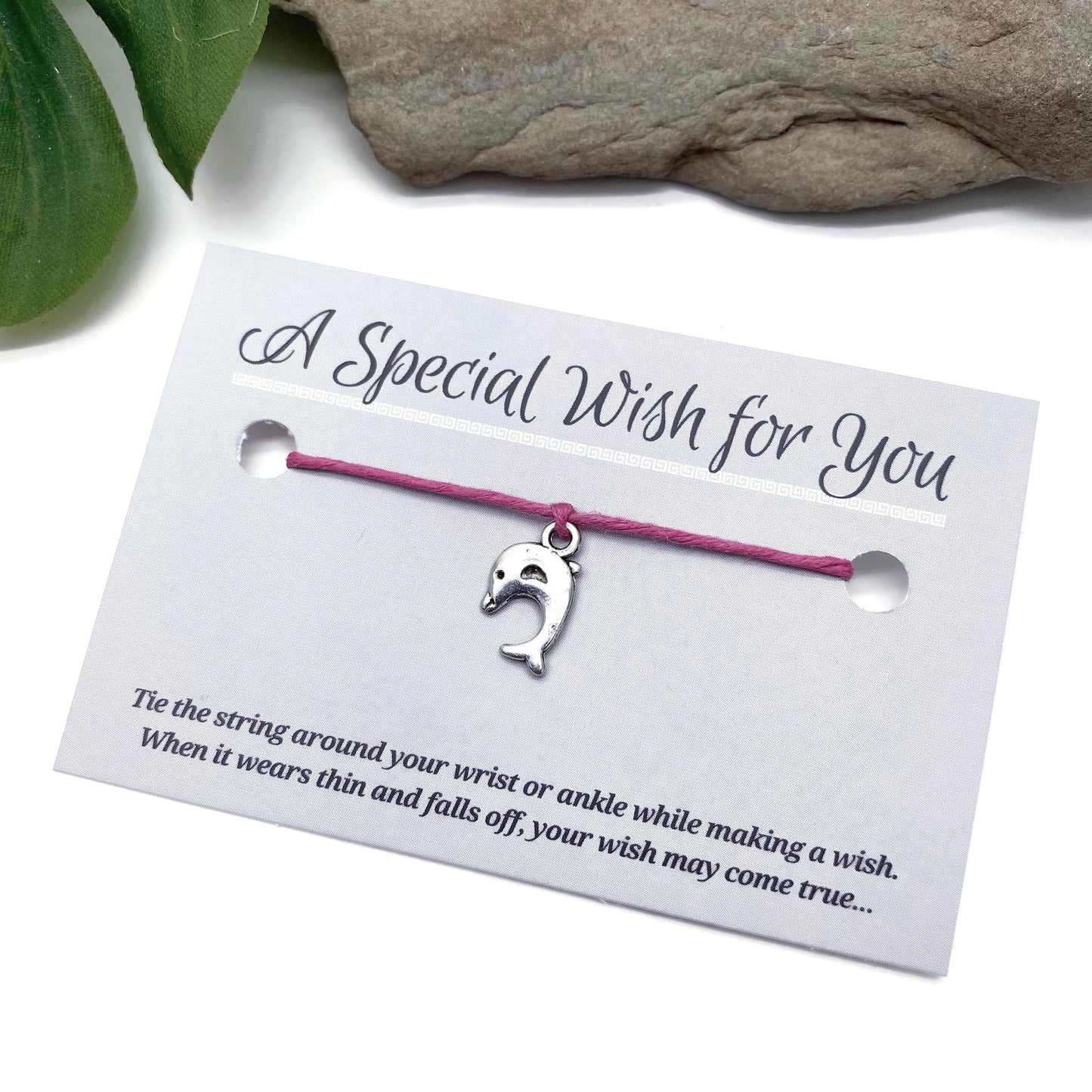 Dolphin Charm Hemp Wish Bracelet - Colour Choice