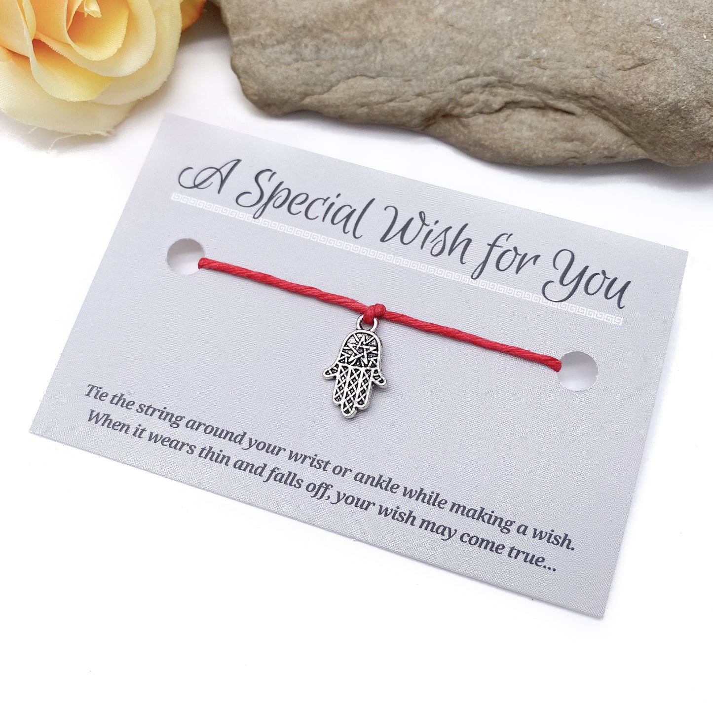 Hamsa Charm Hemp Wish Bracelet - Colour Choice