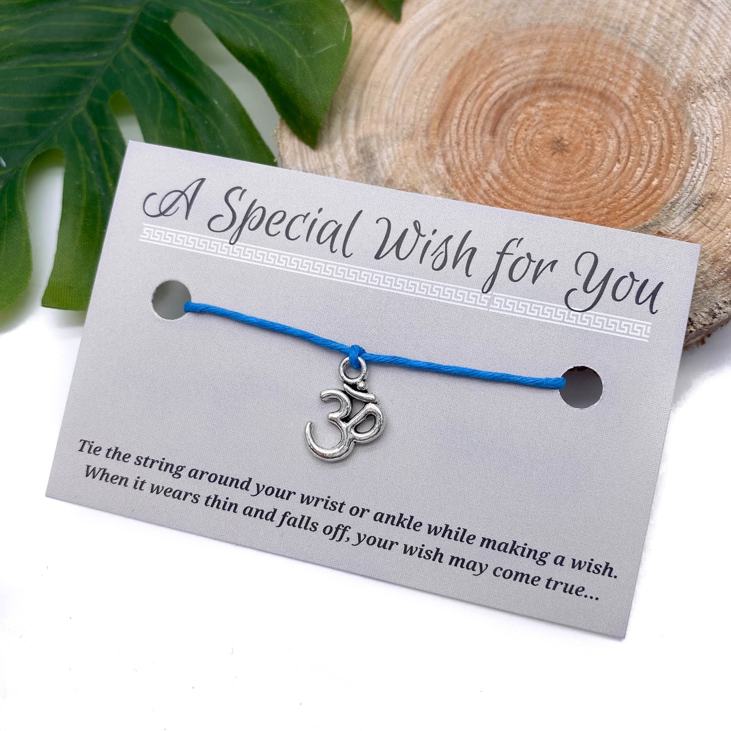 Ohm Yoga Charm Hemp Wish Bracelet - Colour Choice