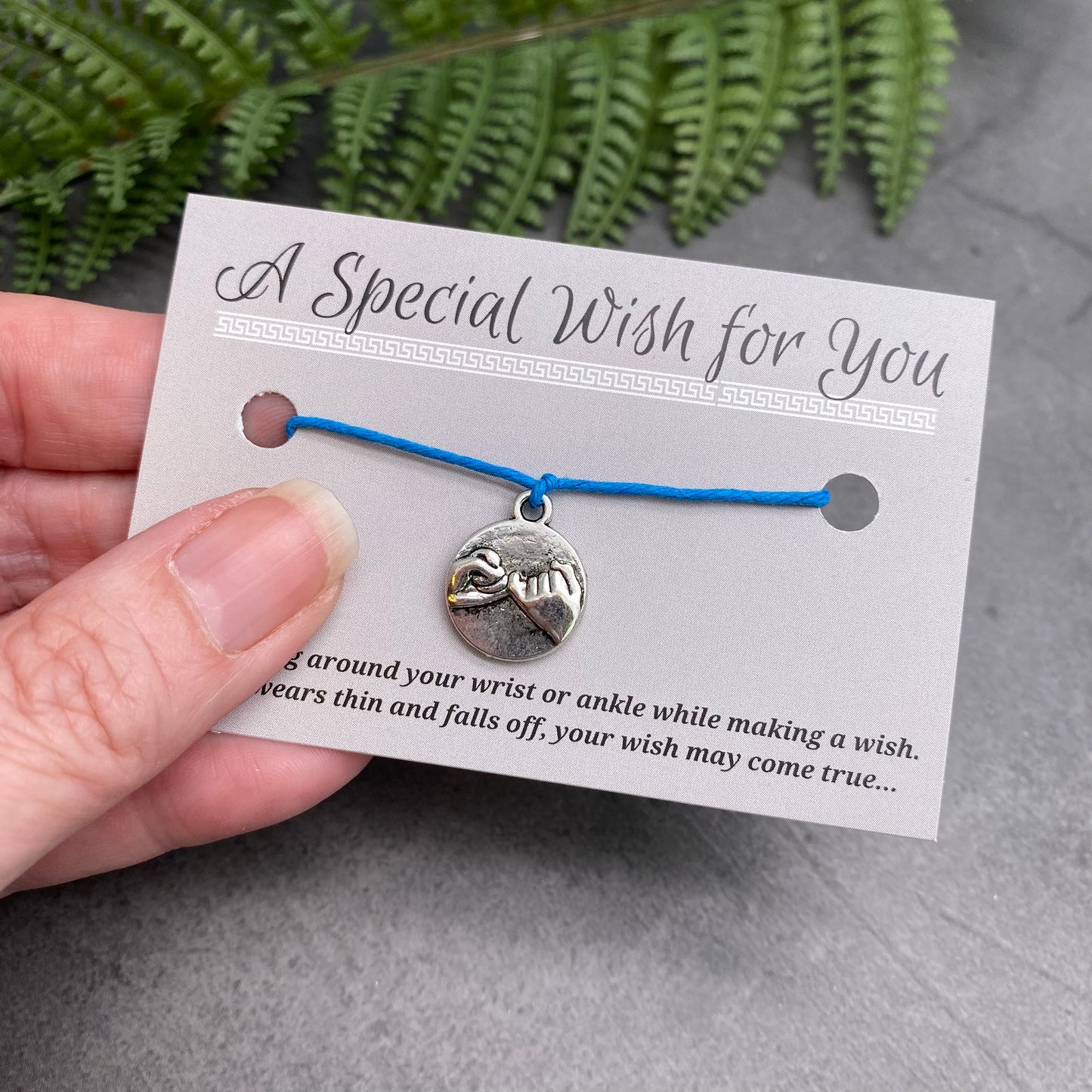 Pinky Promise Charm Hemp Wish Bracelet - Colour Choice