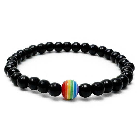 Rainbow LGBT Pride Acrylic Bead Bracelet