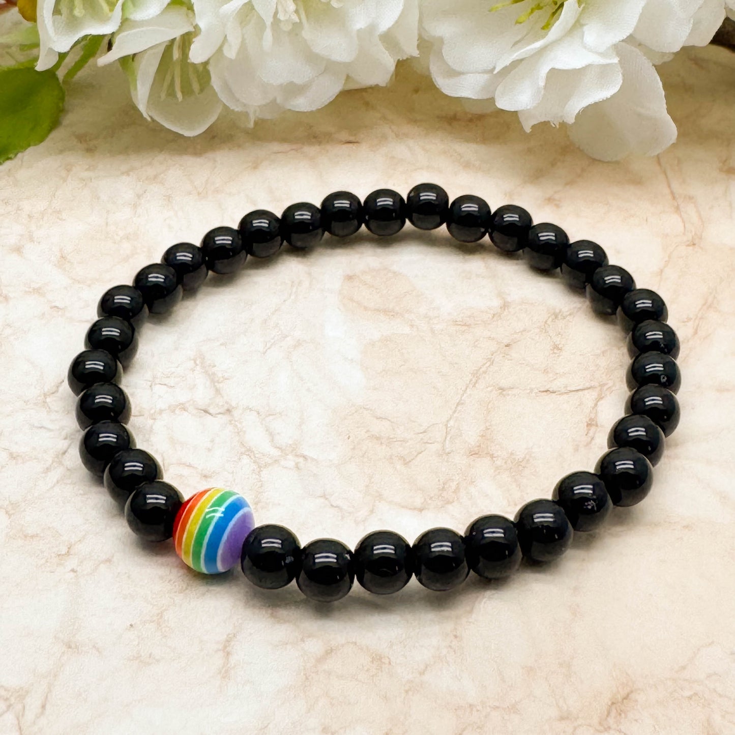 Rainbow LGBT Pride Acrylic Bead Bracelet