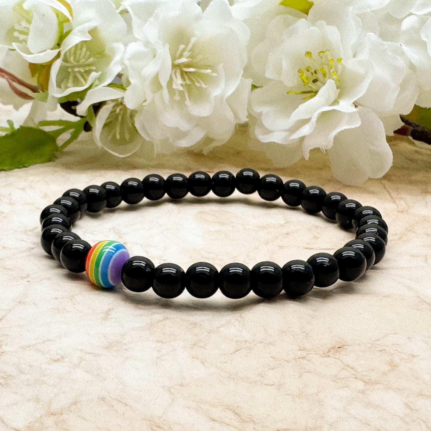 Rainbow LGBT Pride Acrylic Bead Bracelet