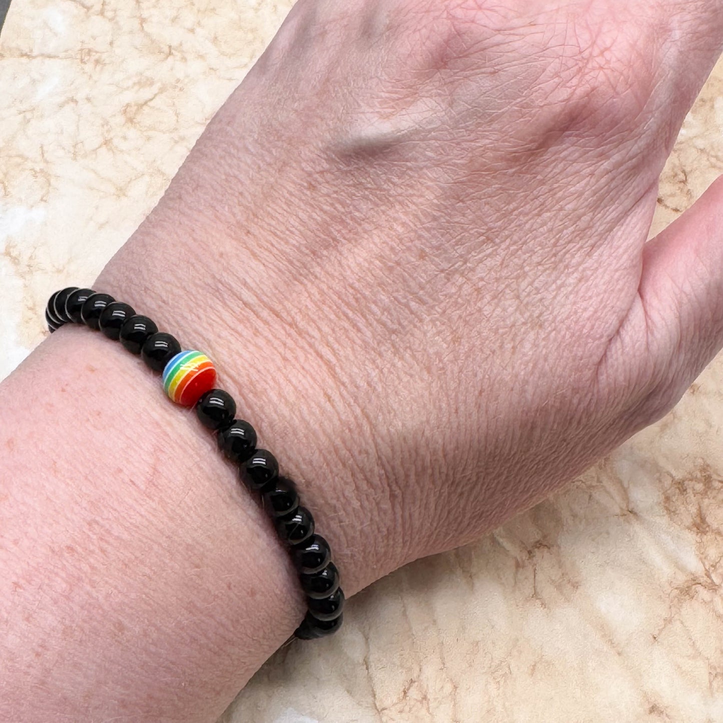 Rainbow LGBT Pride Acrylic Bead Bracelet